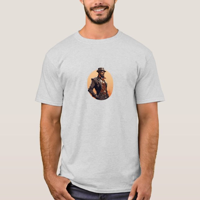 Coola Man i Steampunk Stil T Shirt (Framsida)