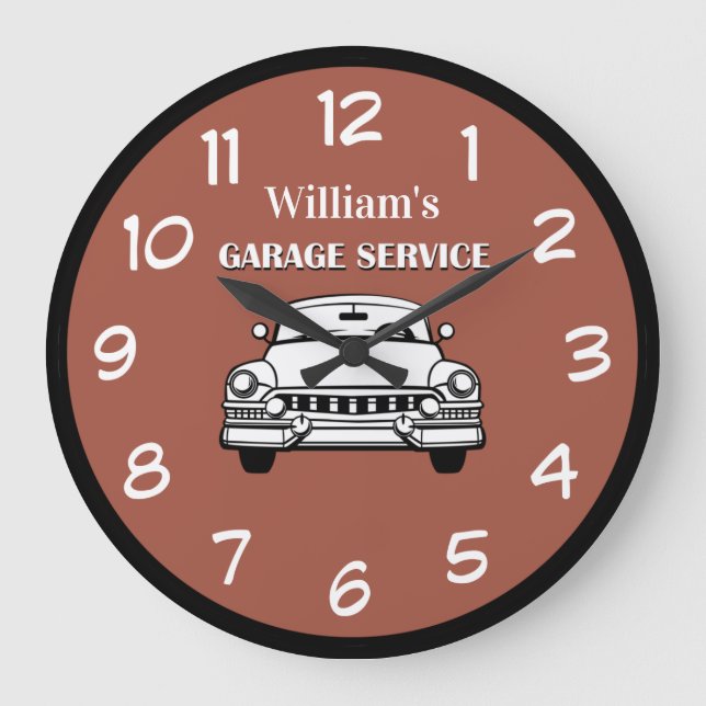 Coola Manar klassiskt biltema väggdäck Stor Klocka (Framsida)