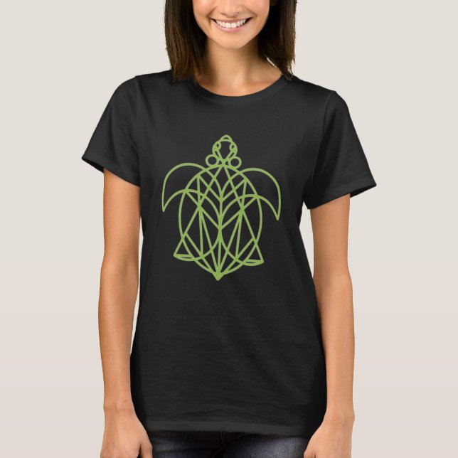 Coola Mandala Helig Geometry Turtle 2 T Shirt (Framsida)