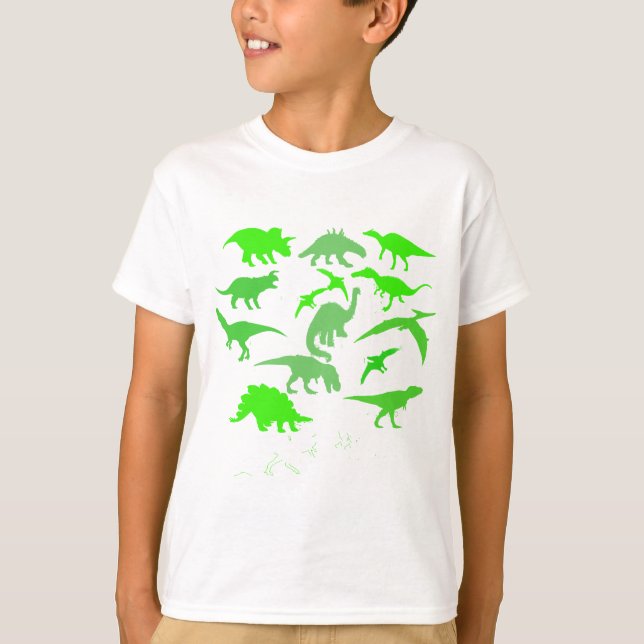 Coola Många Dinosaurs Collage Hoodie Sweatshirt T Shirt (Framsida)