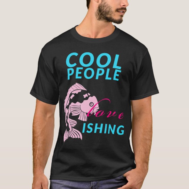 coola människor älskar fiske t shirt (Framsida)
