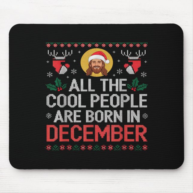 Coola människor är födda i December Kristna jul Musmatta (Framsidan)