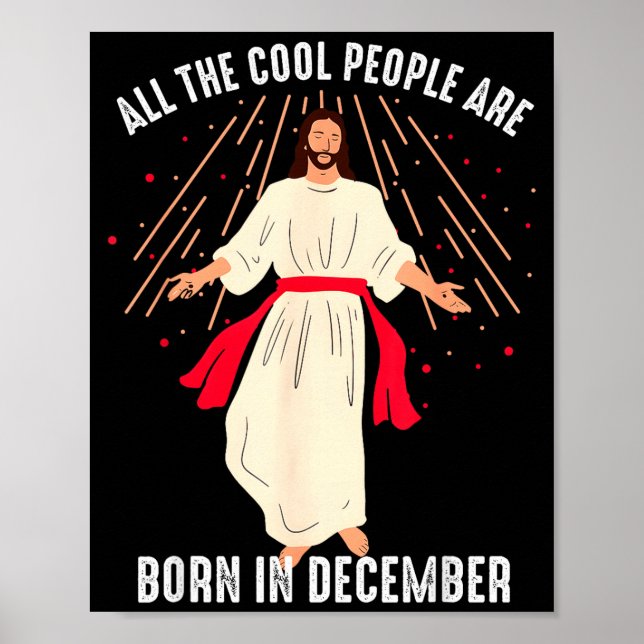 Coola människor föds i december kristen jul poster (Framsidan)