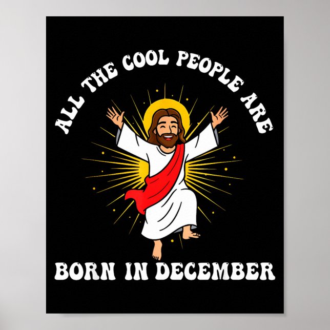 Coola människor föds i december kristen jul poster (Framsidan)