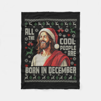 Coola Människor Föds I December Kristna Jul Fleecefilt