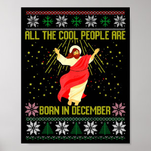 Coola Människor Föds I December Kristna Jul Poster