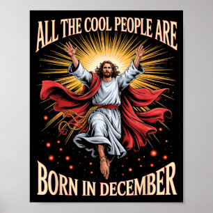 Coola Människor Föds I December Kristna Jul Poster
