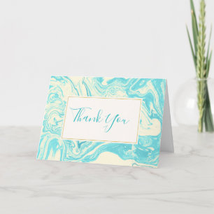 Coola Marble Design i Turquise och Cream, tack Kort