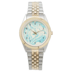 Coola Marble Design in Turquise and Cream Armbandsur