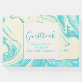 Coola Marble Design in Turquise and Cream Gästböcker
