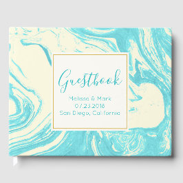 Coola Marble Design in Turquise and Cream Gästböcker