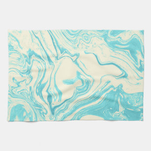Coola Marble Design in Turquise and Cream Kökshandduk