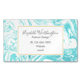 Coola Marble Design in Turquise and Cream Visitkortmagnet