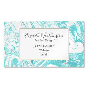 Coola Marble Design in Turquise and Cream Visitkortmagnet