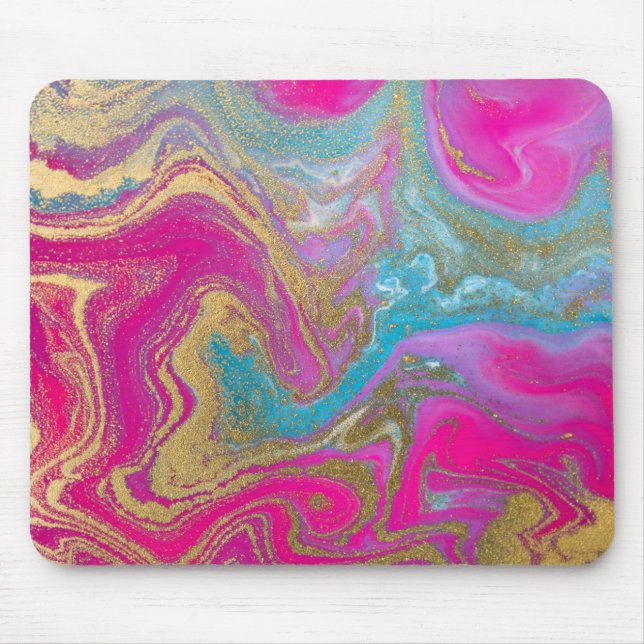 Coola Marble Guld Glitter Colorful Musmatta (Framsidan)