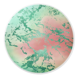 Coola Marble Loely Pastel Coral and Grönt Ombre Knopp