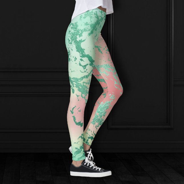 Coola Marble | Loely Pastel Coral and Grönt Ombre Leggings (Skapare uppladdad)