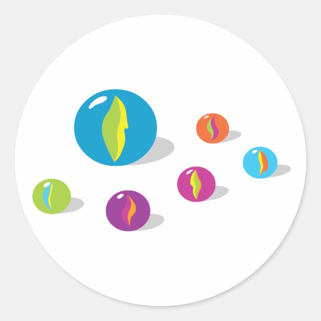 Coola Marbles Runt Klistermärke (Framsida)