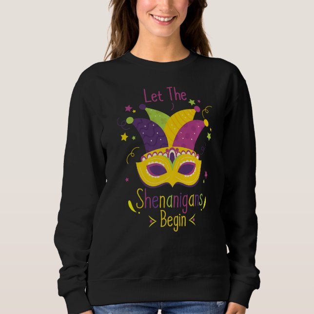 Coola Mardi Gras Costume Låt shenanigans börja T Shirt (Framsida)