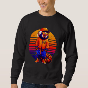 Coola Marmoset Modern Urban Stil Sunset Retro Art Lång Ärmad Tröja