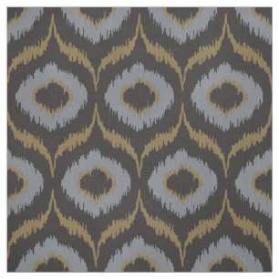 Coola masculine black grått guld ikat tribal mön tyg