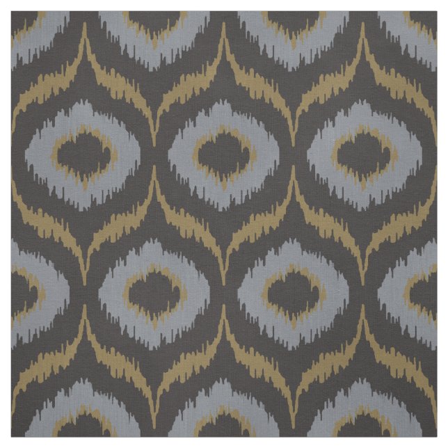 Coola masculine black grått guld ikat tribal mönst tyg (Provkarta)