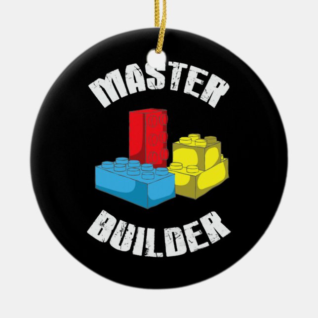 Coola Master Builder - Byggnad Blocks Gift Julgransprydnad Keramik (Framsidan)
