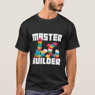 Coola Master Builder Funny Byggnad Blocks Gift Man T Shirt