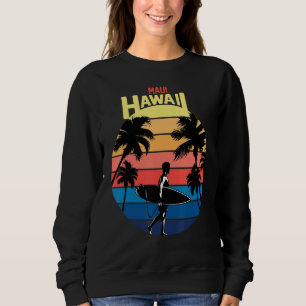 Coola Maui Hawaii Retro Sunset with Handflatan Trä T Shirt