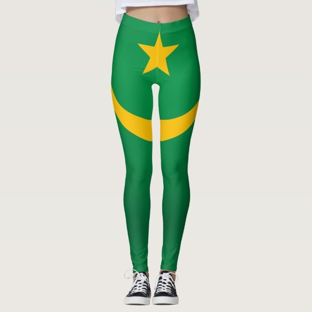 Coola Mauretanien Flagga Mode Leggings (Framsida)