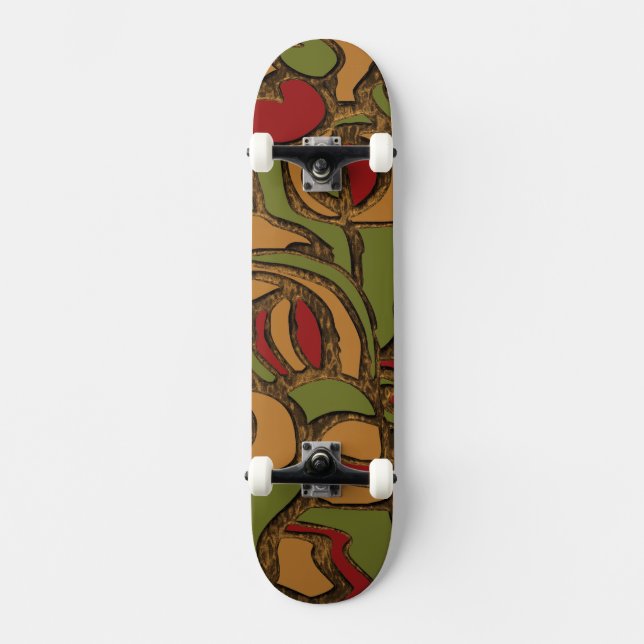 Coola Mayafolkets Hieroglyfdesign Mini Skateboard Bräda 18,7 Cm (Framsida)