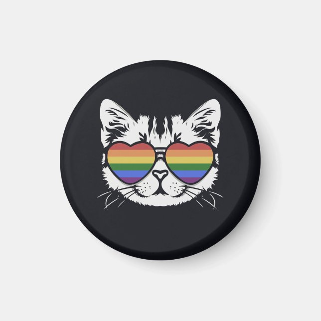 Coola med glas av Pride-HBT-Flagga Magnet (Framsidan)