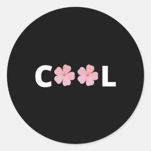 Coola - med rosa blommor runt klistermärke