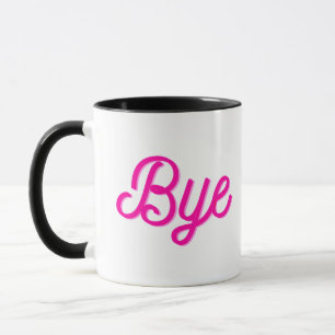 Coola med Rosa text, hej då Mugg