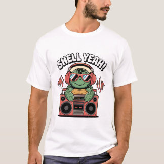 Coola med solglasögon och hörlurar t shirt
