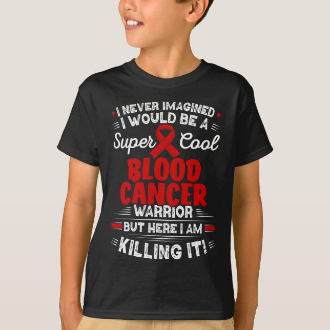 Coola Medvetenhet om blodcancer vid cancer T Shirt (Framsida)
