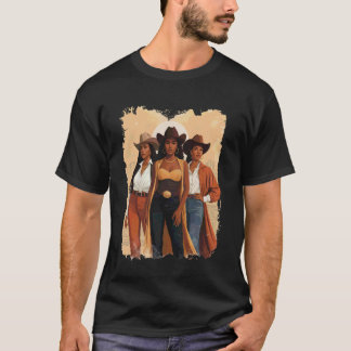 Coola Melanin Cowgirl Westernstövlar Afro Western T Shirt