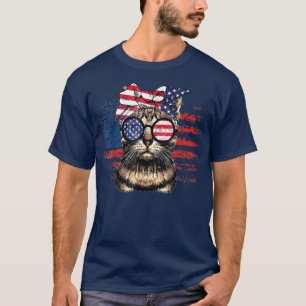 Coola Meowica-katt med Bandana och solglasögon ame T Shirt