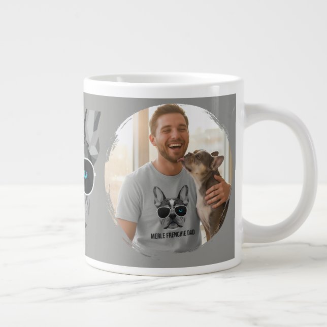 Coola Merle Frenchie Pappa Fransk Bulldog  Jumbo Mugg (Höger)
