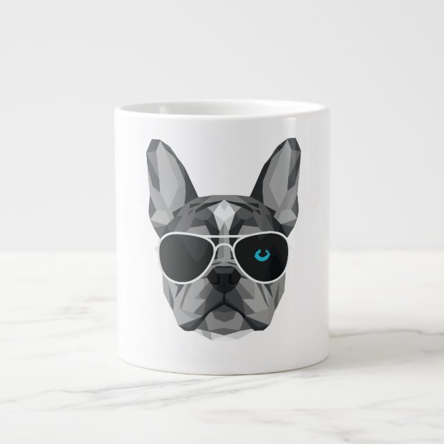 Coola Merle Frenchie Pappa Fransk Bulldog  Jumbo Mugg (Framsidan)