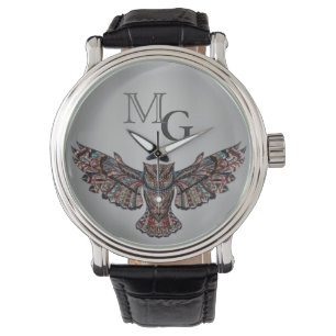 Coola Metalized ugglakonst på Monogrammed silver Armbandsur