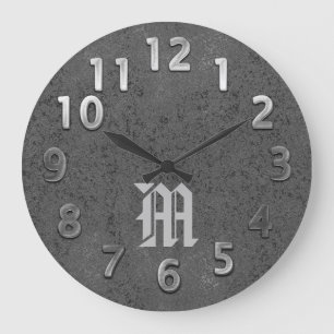 Coola Metall: Se Monogram Clock Stor Klocka