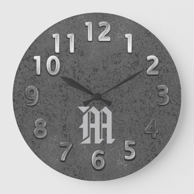 Coola Metall: Se Monogram Clock Stor Klocka (Framsida)