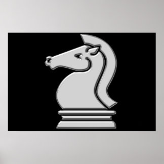 Coola Metallic Chess Knight Horse Biet Poster
