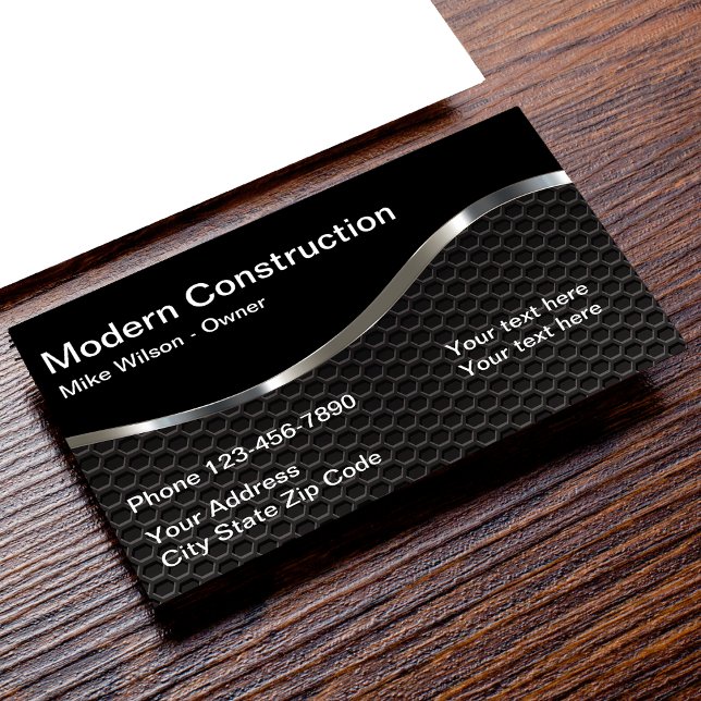 Coola Metallisk look Construction Visitkort (Skapare uppladdad)