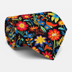Coola Mexikansk fiesta-blomma i mönster Slips