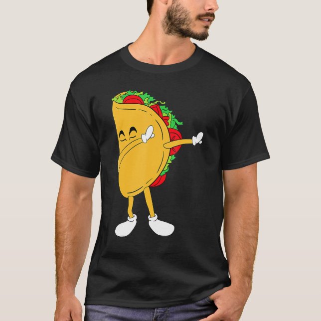 Coola Mexiko Dabbing Taco Funny Mexikansk mat T Shirt (Framsida)