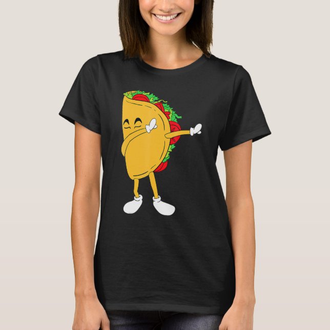 Coola Mexiko Dabbing Taco Funny Mexikansk mat T Shirt (Framsida)