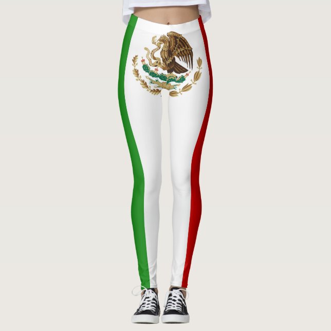 Coola Mexiko Flagga Mode Leggings (Framsida)