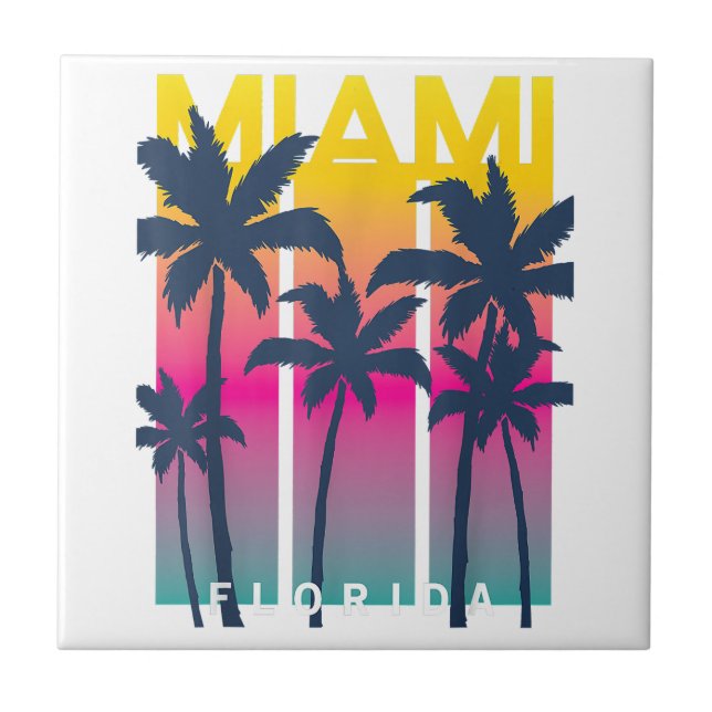 Coola Miami Florida Graphic Design Tees, I Kärlek  Kakelplatta (Framsidan)